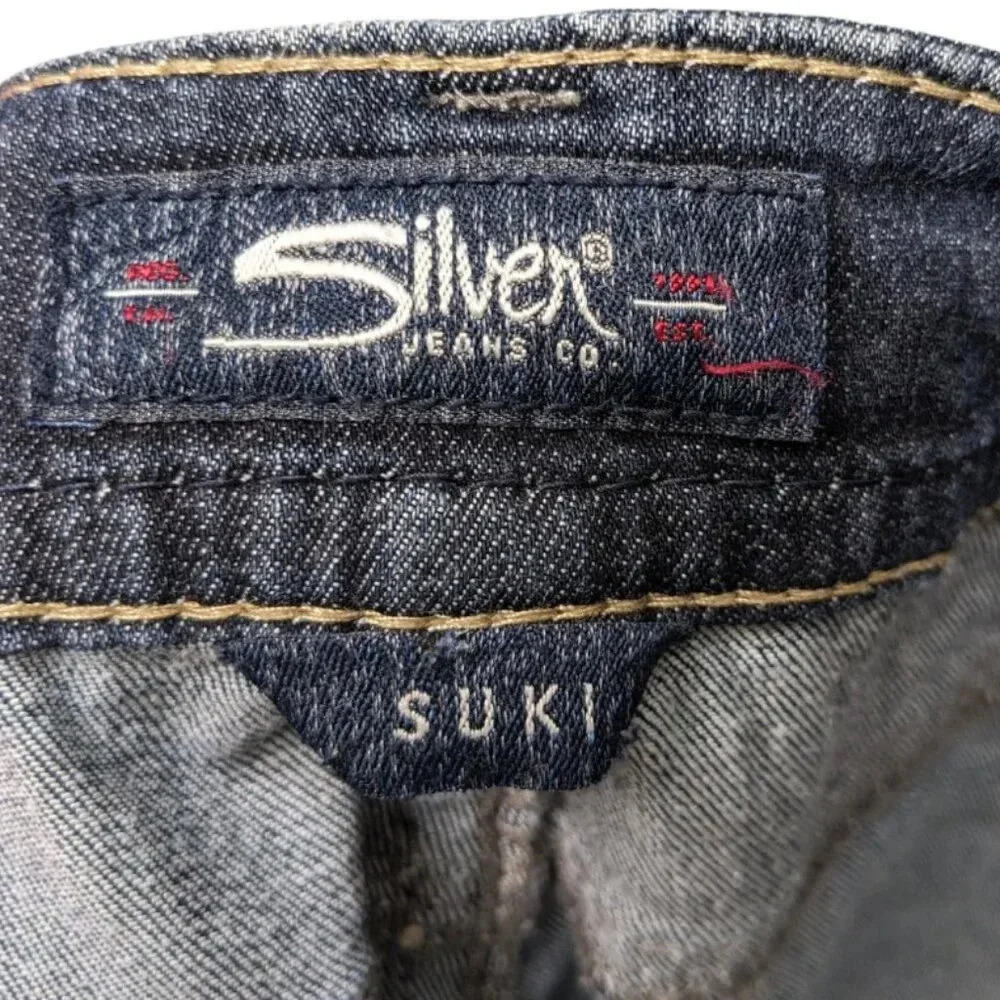 Silver Suki Womens Size W29/L32 Mid Straight Leg Stretchy Jeans Dark Wash - Picture 8 of 15